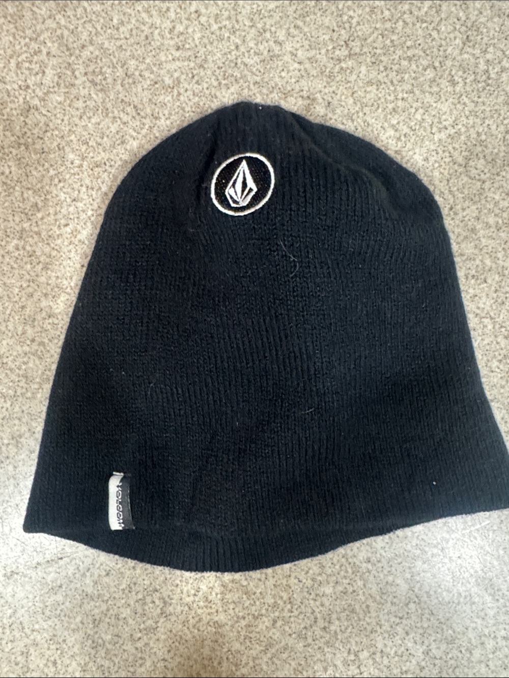 Volcom Black Beanie with White Logo